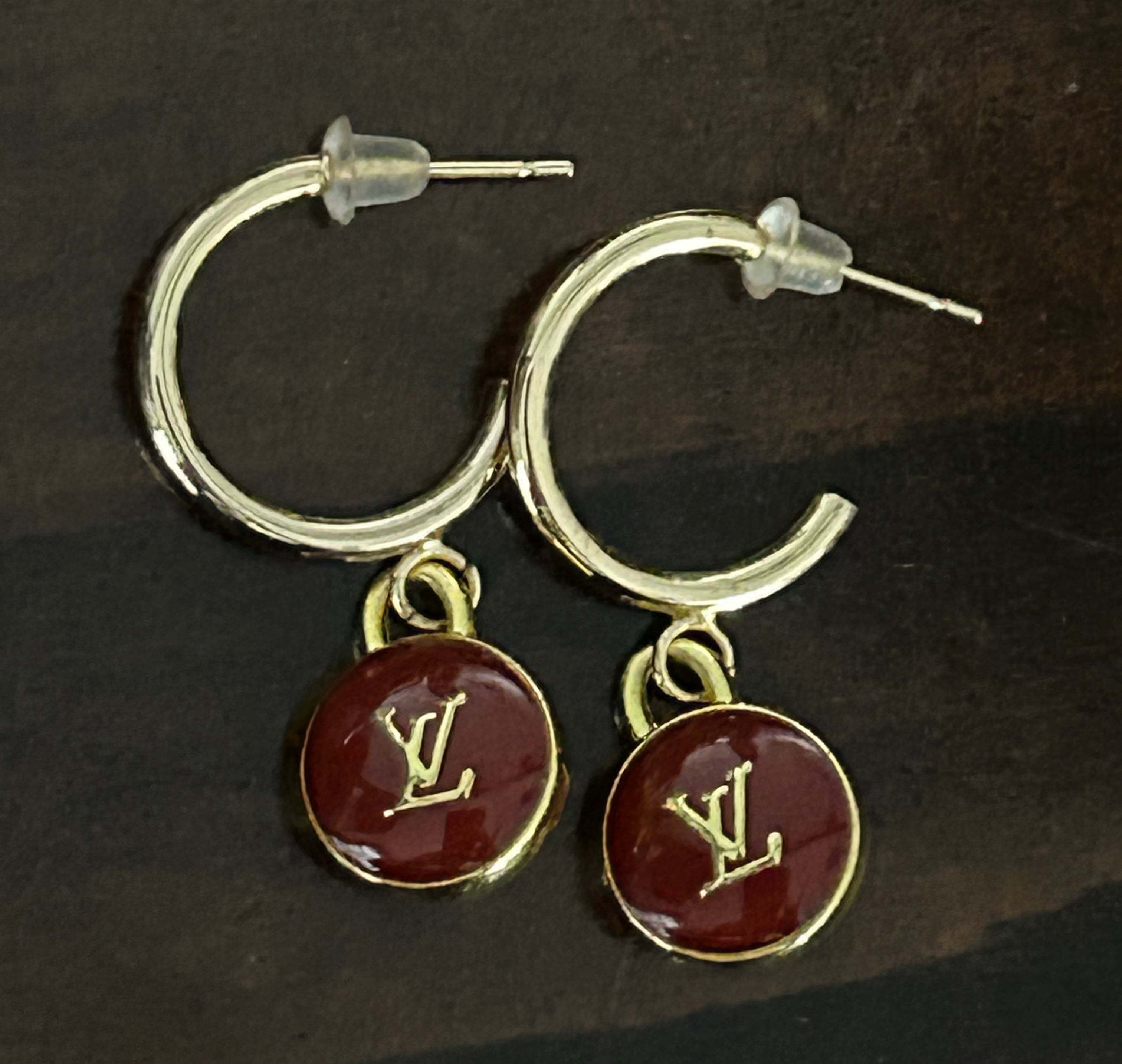 Brown Skittle Hoop Earrings