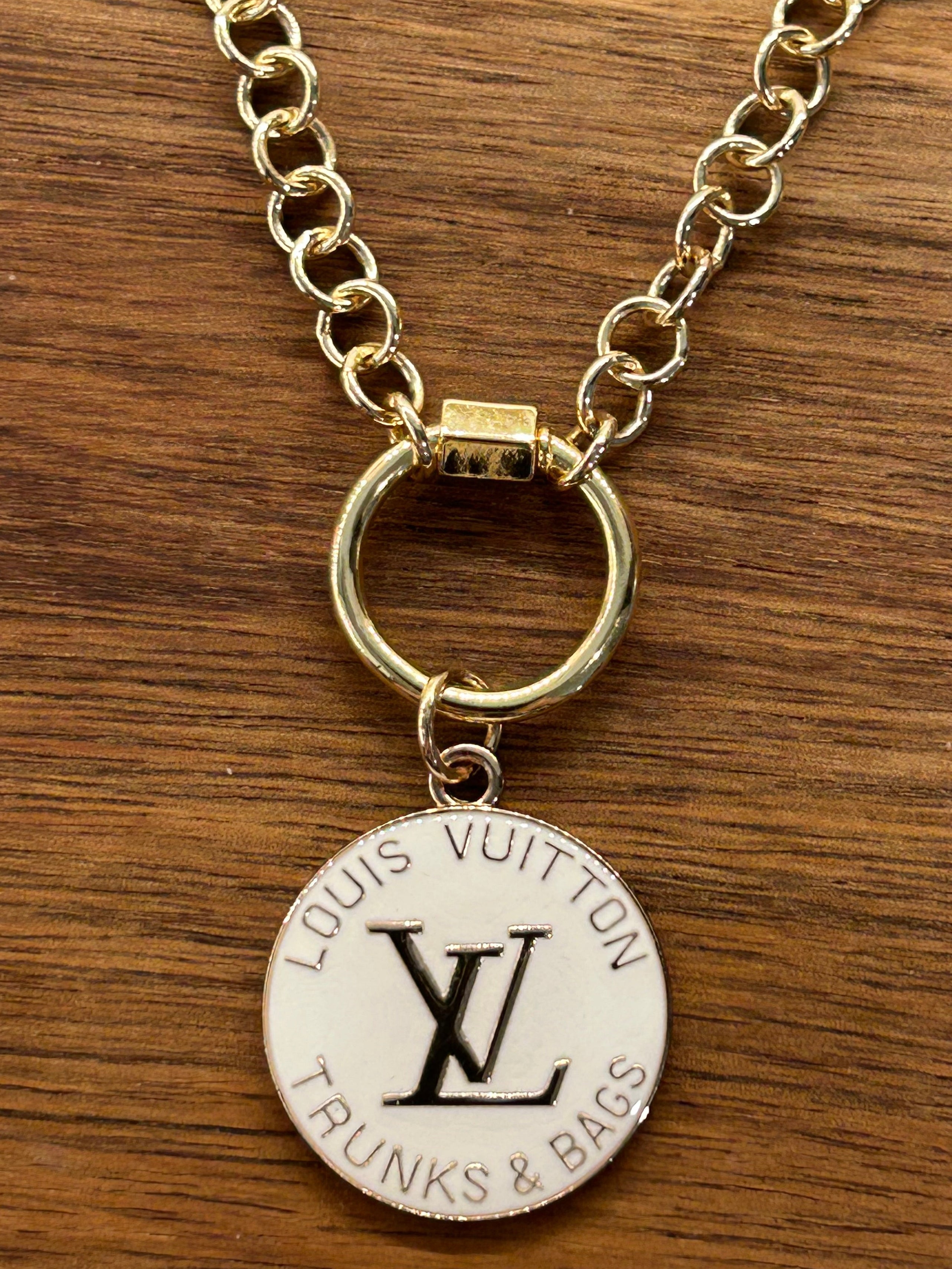 Round Charm Necklace - White