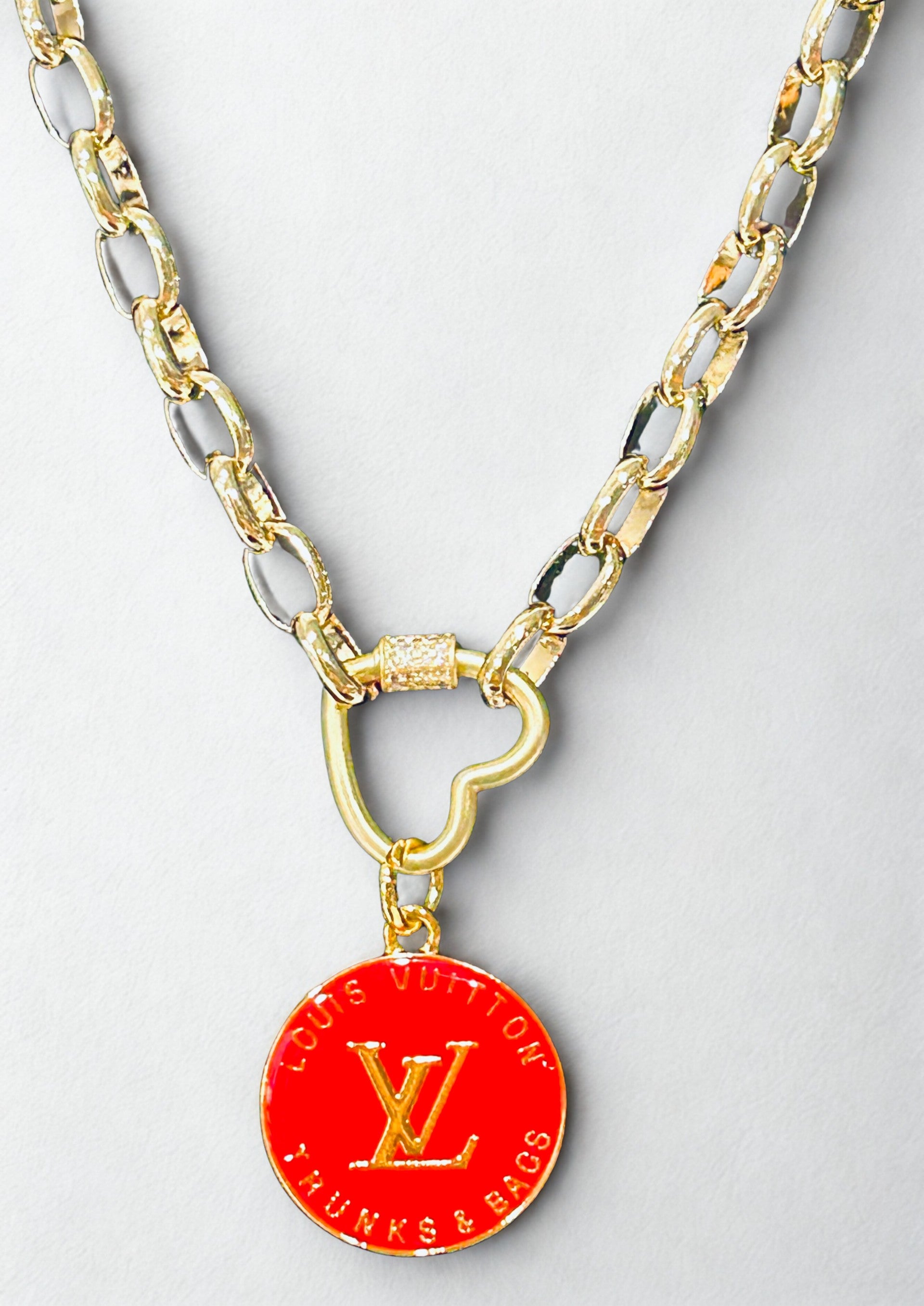 Louis Vuitton Red Charm and Heart Necklace
